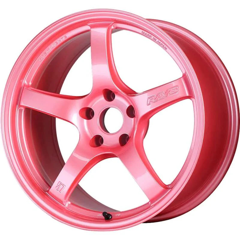 Gram Lights 57CR 15x8.0 +35 4-100 Sakura Pink Wheel
